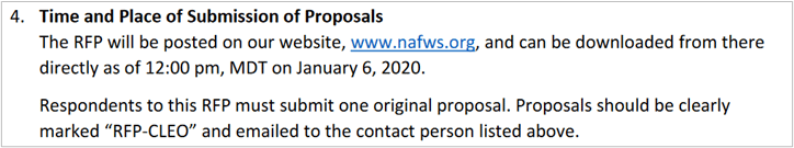 RFP example - submission of proposals
